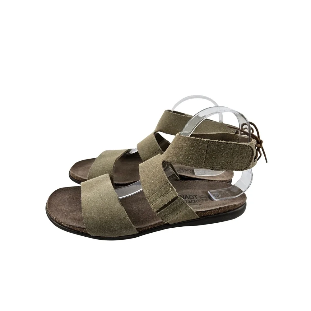 Naot Larissa Suede Gladiator Sandals Tan Khaki Womens 40 US 9-9.5 Israel Comfort